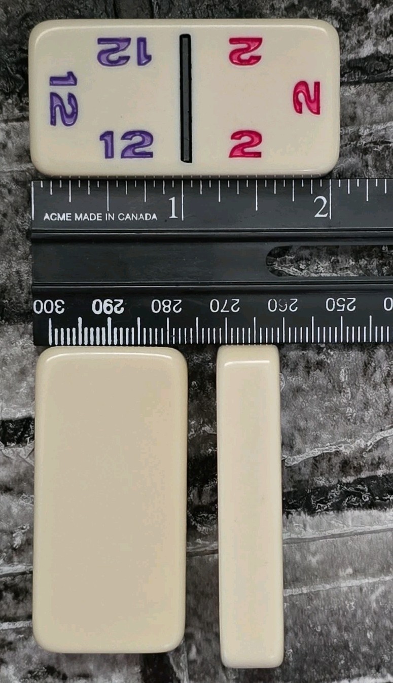 Set of 91 Professional Double Twelve Dominoes Vinyl Case Multicolor Numbers Vtg