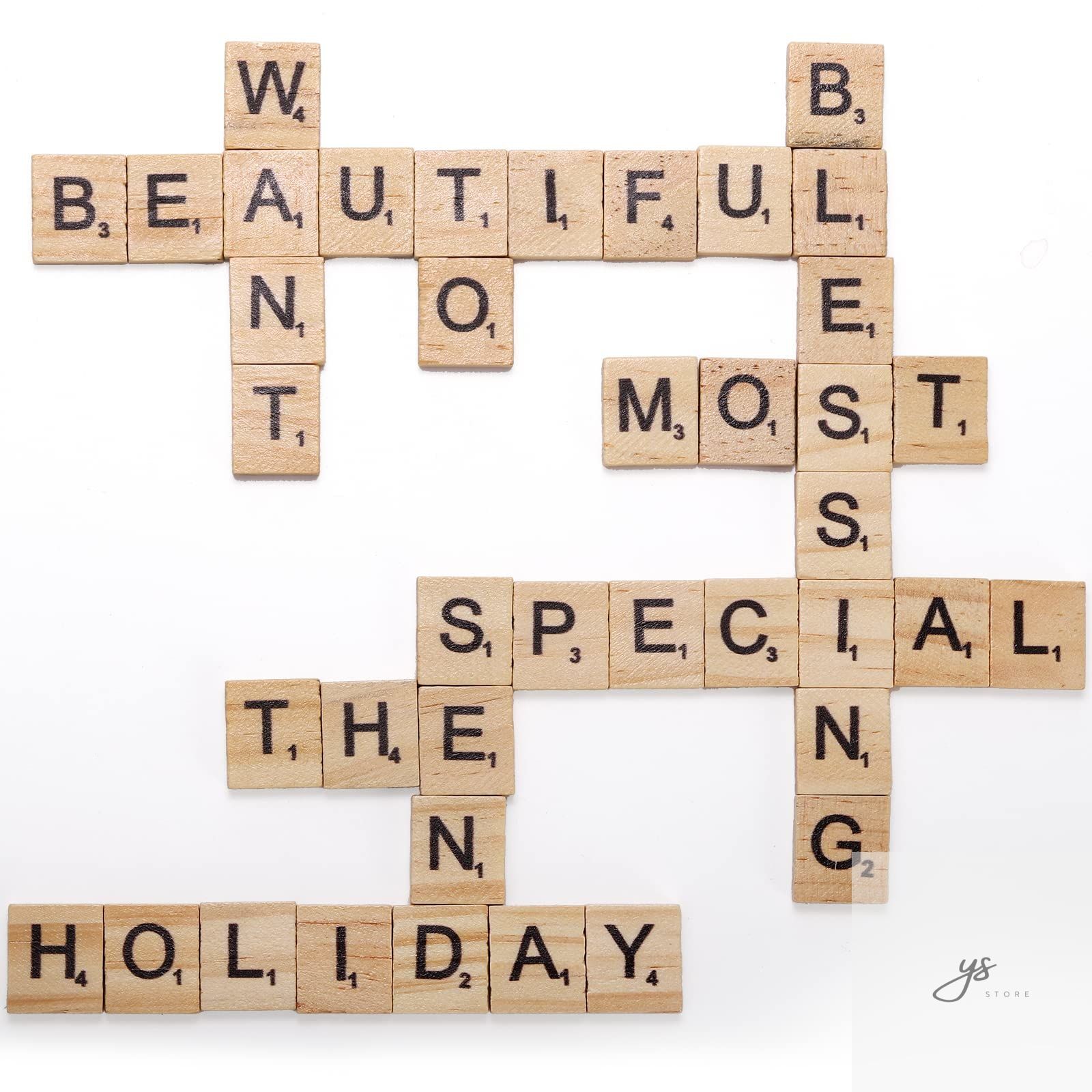 1000PCS Wood Letter Tiles A-Z Capital Letters for Crafts, Pendants Spelling Gift