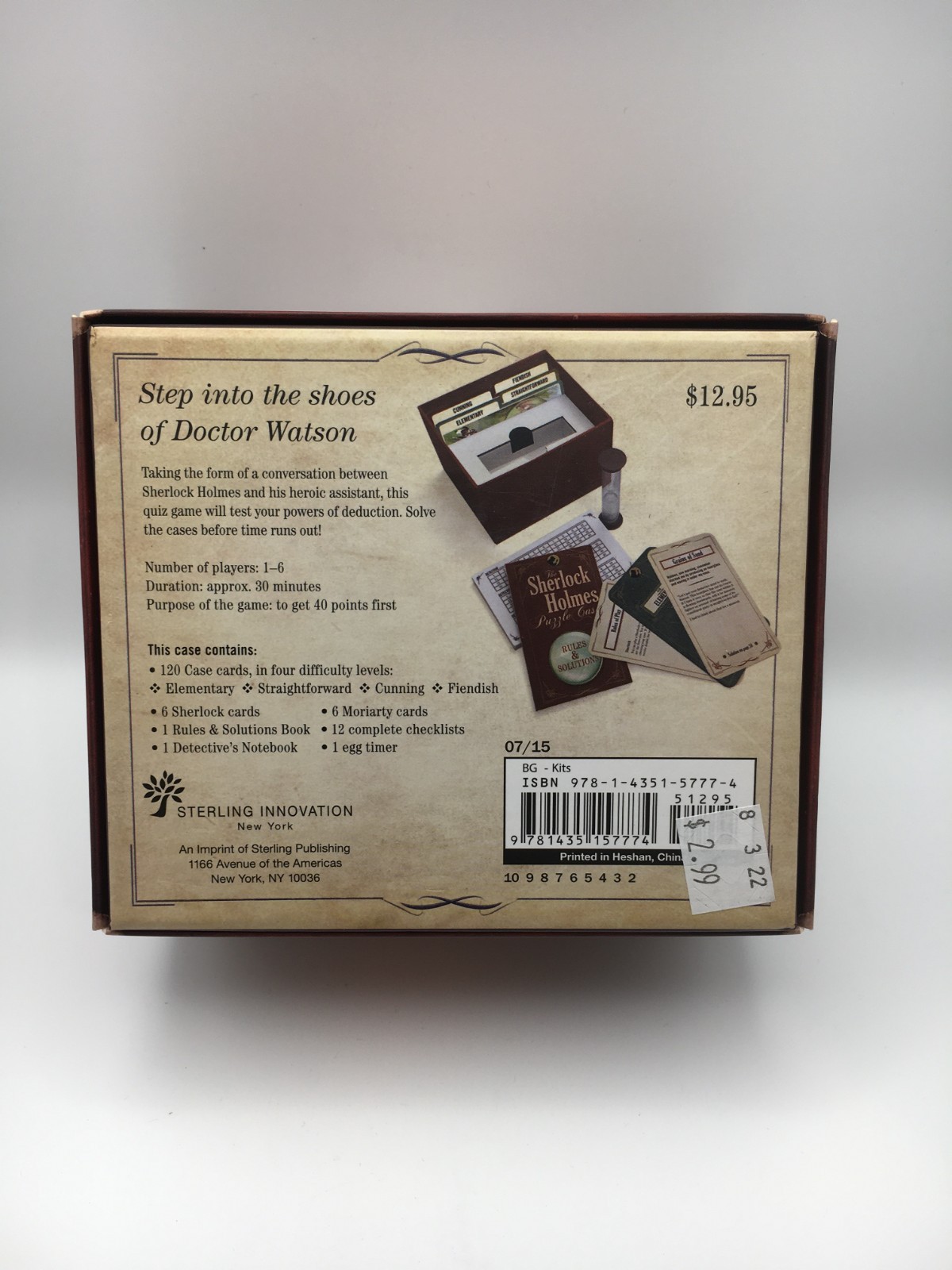 Sterling Sherlock Holmes Puzzle Case Game (120 Enigmas) w/ Box – Complete