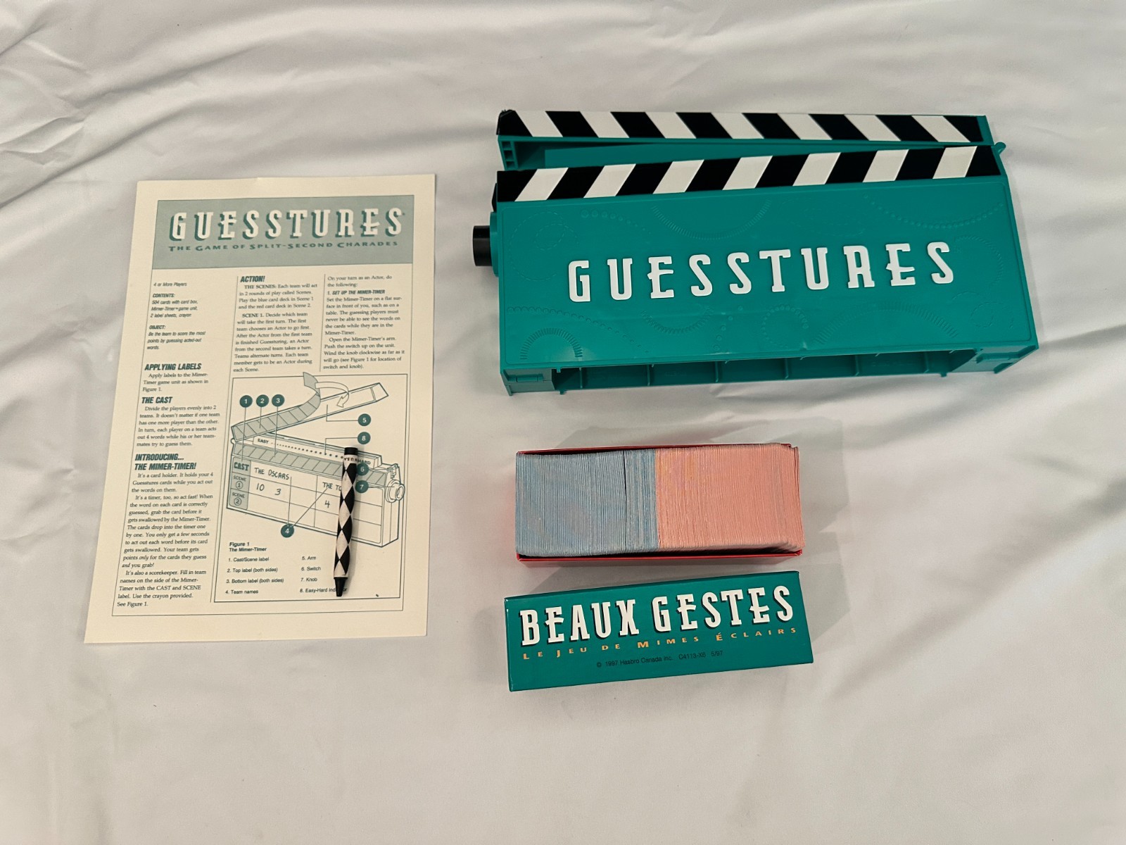 Guesstures The Game of Split-Second Charades Party Board Game