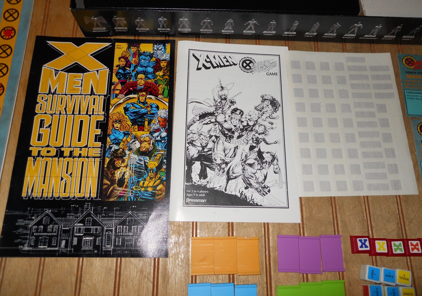 1994 Marvel Comics X-MEN UNDER SIEGE Board Game By Pressman as-is INCOMPLETE