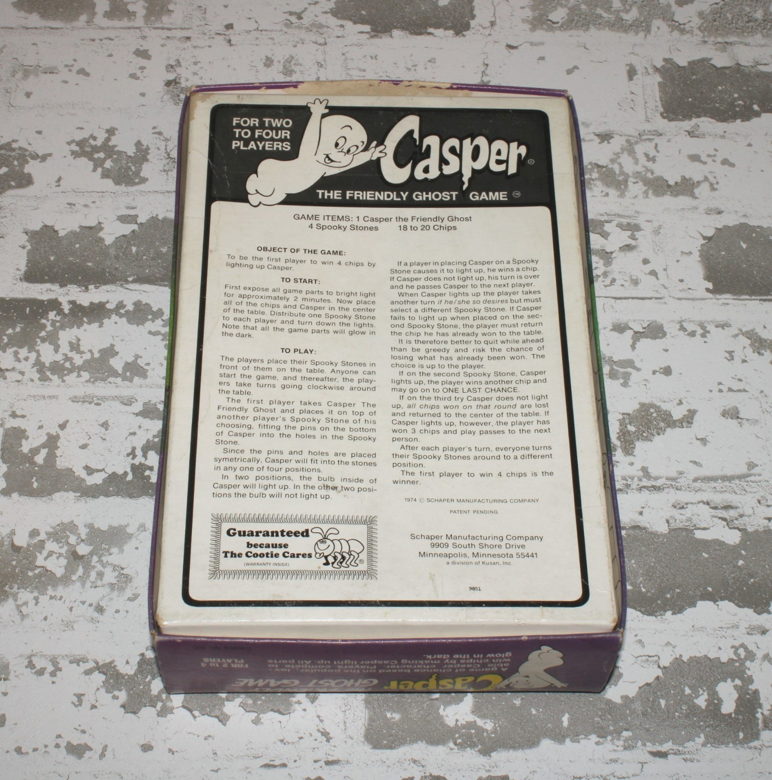 VTG 1974 Casper The Friendly Ghost Game #360 Schaper Glow In Dark READ