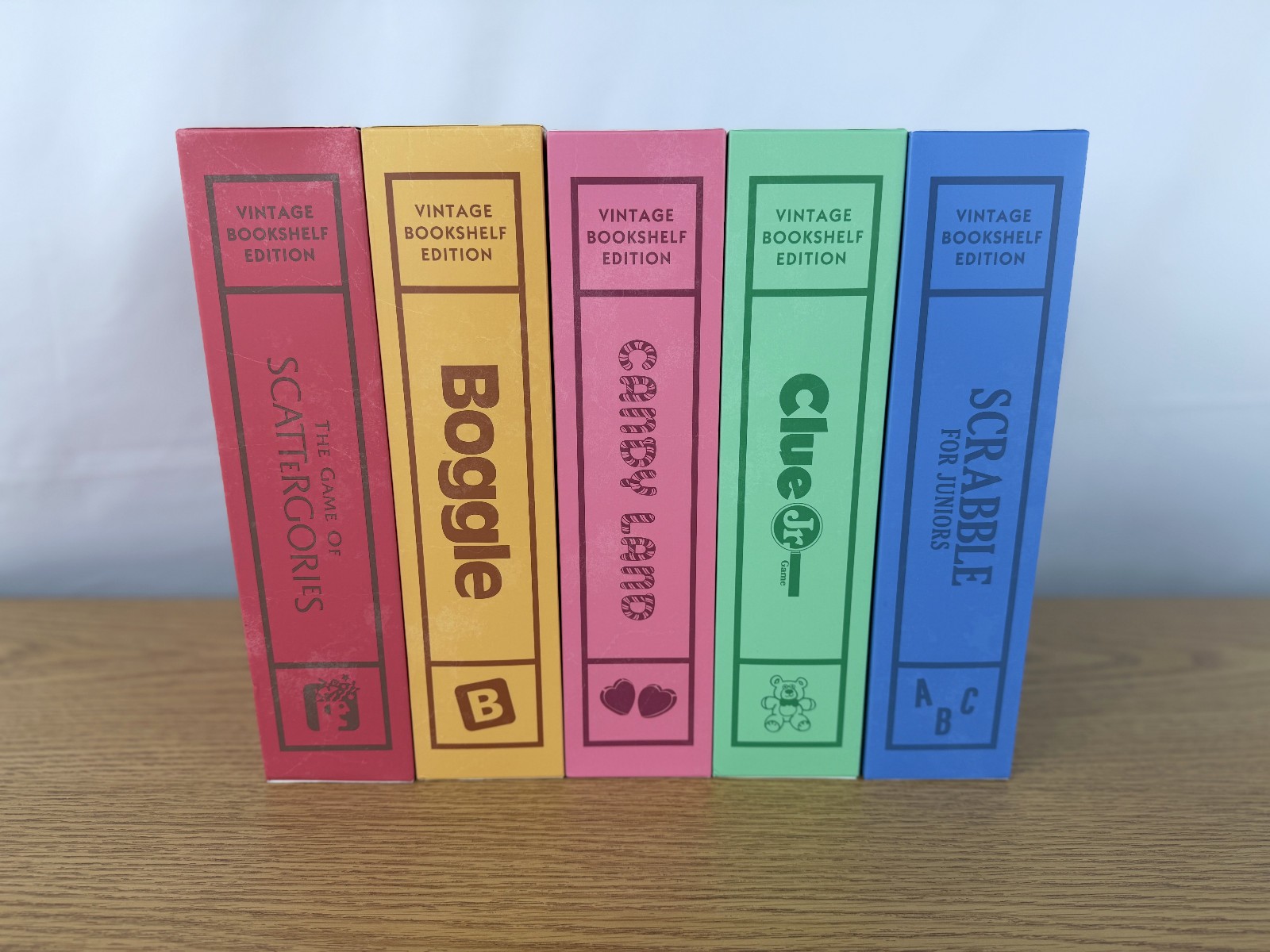 Vintage Linen Bookshelf Game Edition 5 Pack Bundle WS Game Company Open Box
