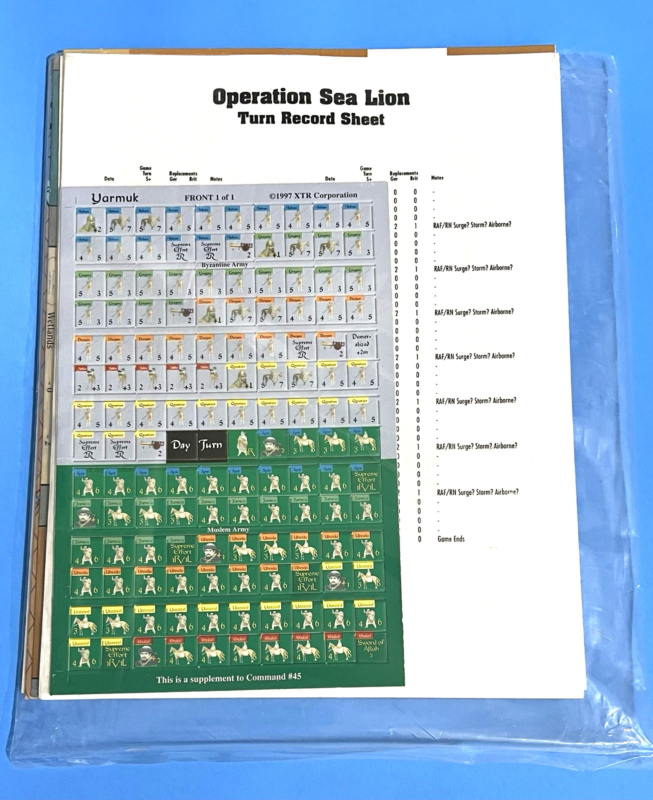 Command Magazine 45 (2 games: Operation Sea Lion & Yarmuk). XTR 1997. UNPUNCHED