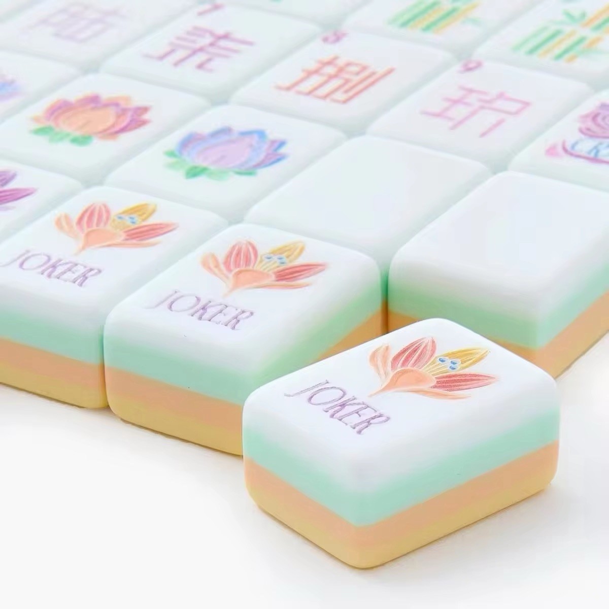 NEW! Lemon Chiffon Yellow 4-Layer Acrylic Mahjong Tiles American Set 160 Luxury