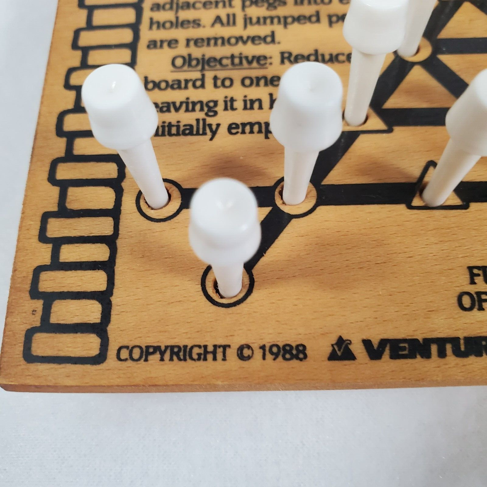 Vintage Venture’s Fireside Triangle Solitaire Wood Peg Game 1988 The Original