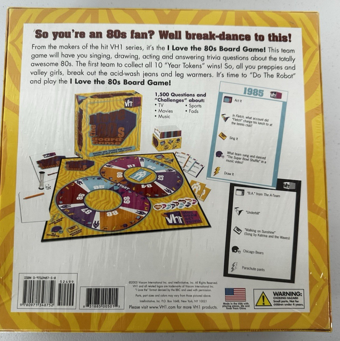 2005 I Love The 80’s Board Game,24 Players Age 15 And Up-Sing,Draw,Act,Trivia