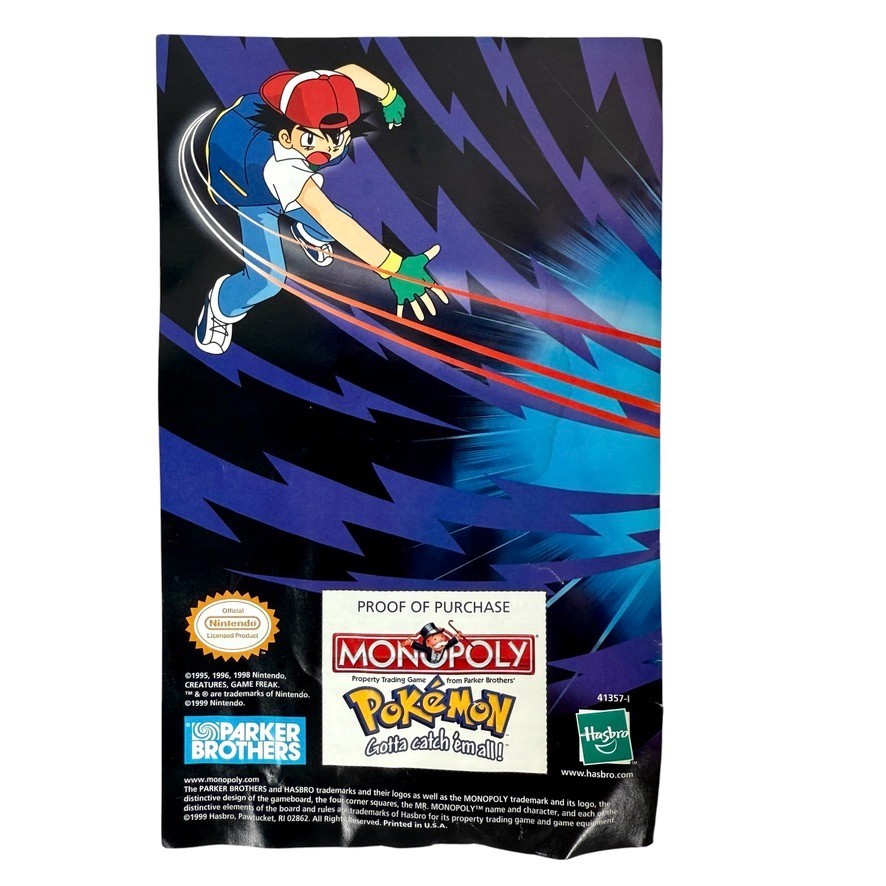 Pokemon Monopoly 1999 Collectors Edition Replacement Pieces & Instruction Manual