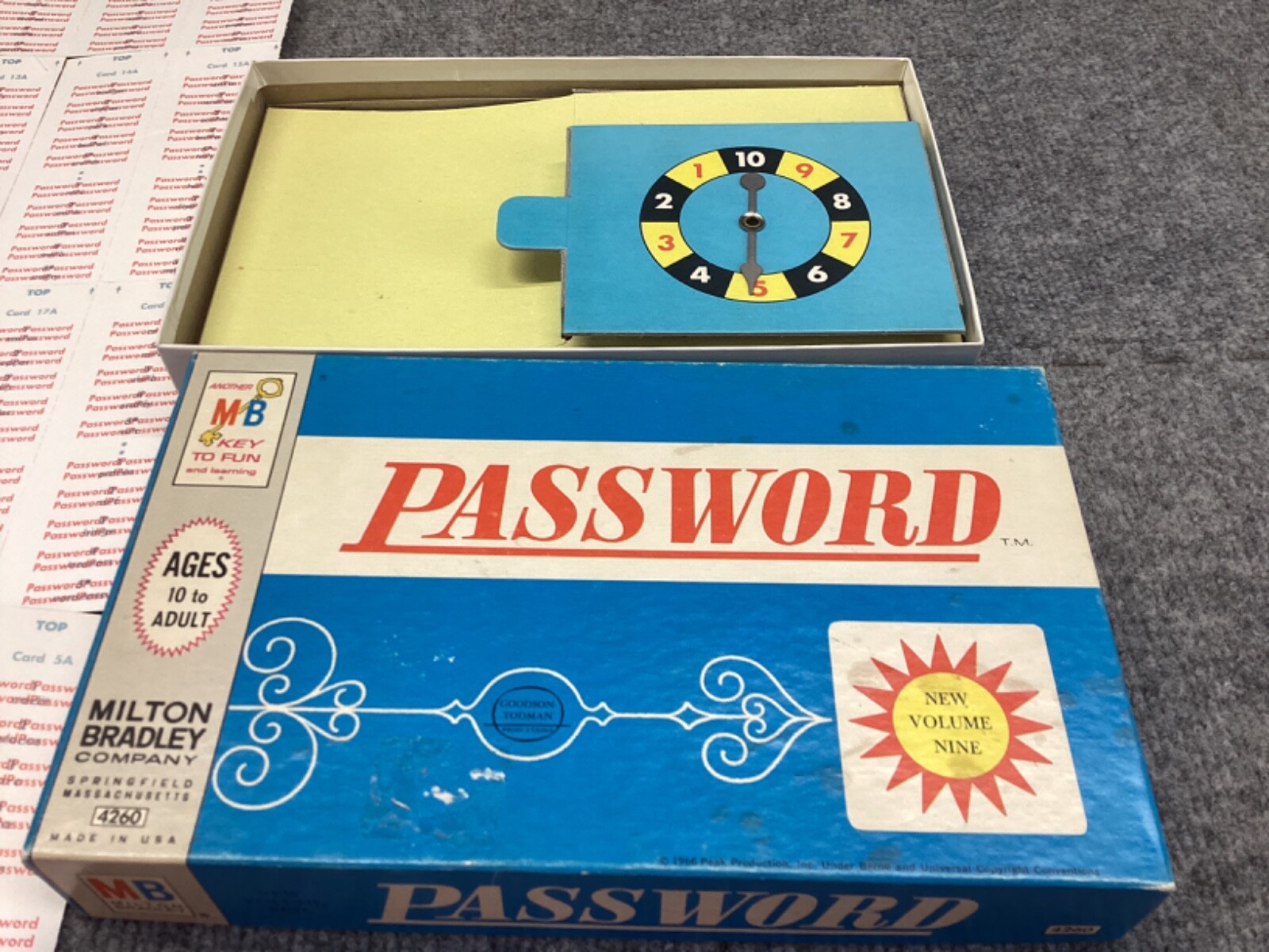 Password Board Game Milton Bradley 4260 Volume 9 Vintage 1966 Incomplete