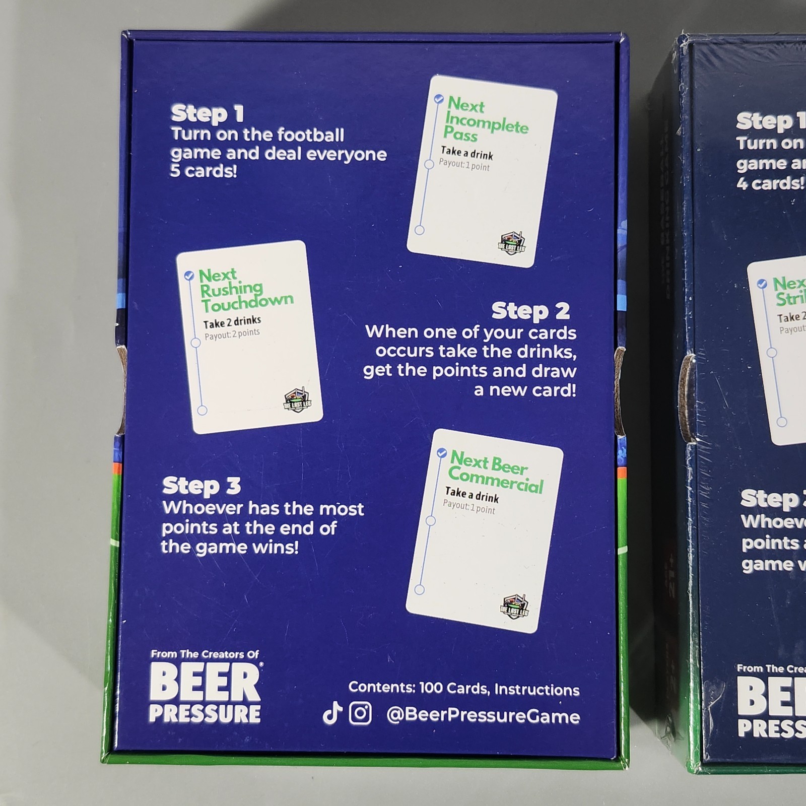 Beer Pressure Last Leg Live Baseball and Football Adult Drinking Card Game Lot