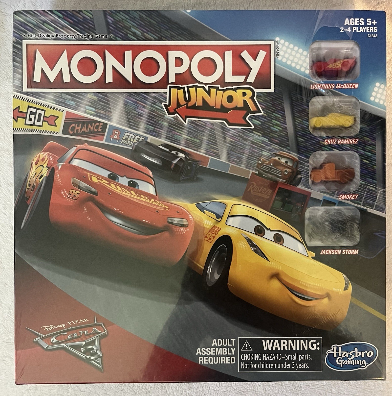 Monopoly Junior Disney Pixar Cars Board Game Hasbro Kids Ages 5+