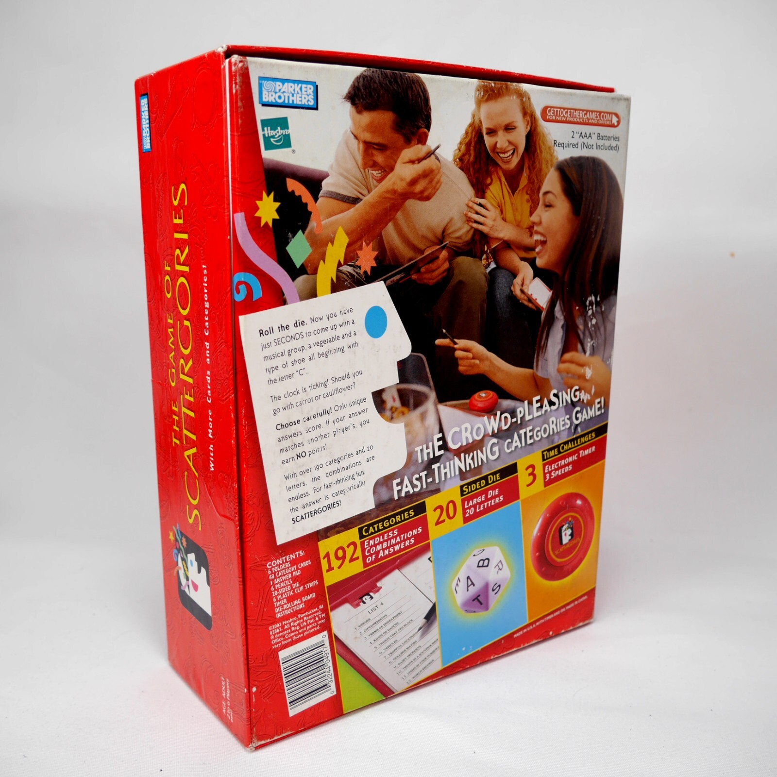 THE GAME of SCATTERGORIES Parker Bros / Hasbro 2003 ~ Get Together Games