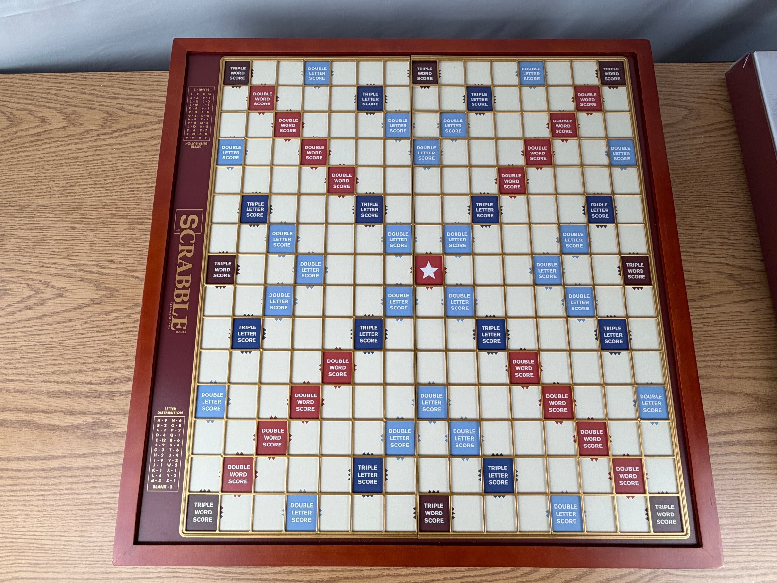 Scrabble Giant Deluxe Wooden Edition Turntable Board Game Open Box Item