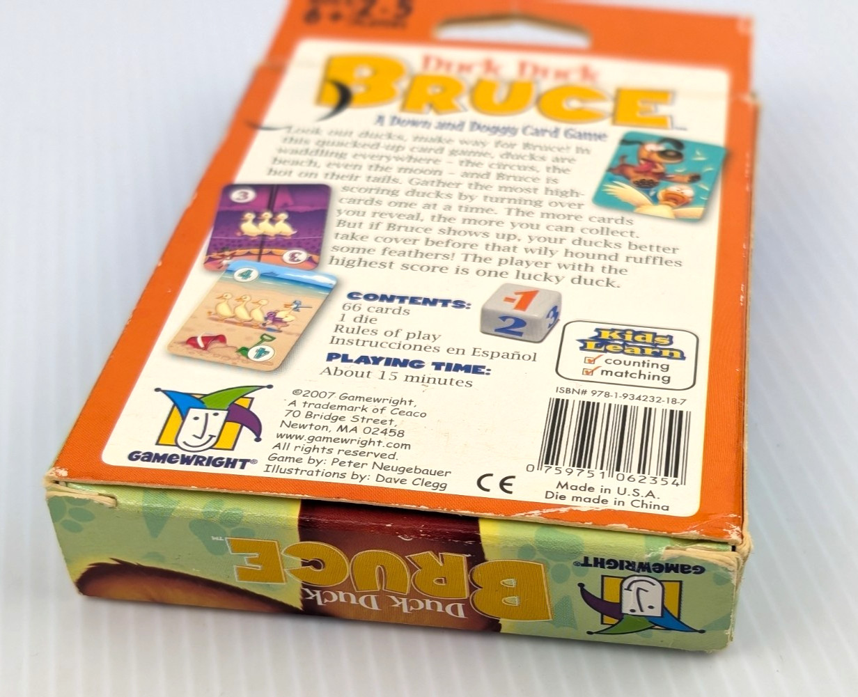 Duck Duck Bruce Card Game 100% COMPLETE 2007 Gamewright Dr Toy Award Winner