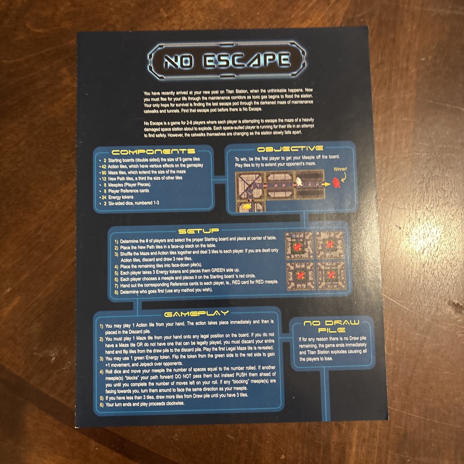 No Escape: Strategic Maze-Building Board Game – Titan Station Escape Adventure