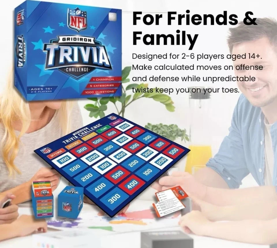MasterPieces Family Game – NFL Gridiron Trivia Challenge – Officially License