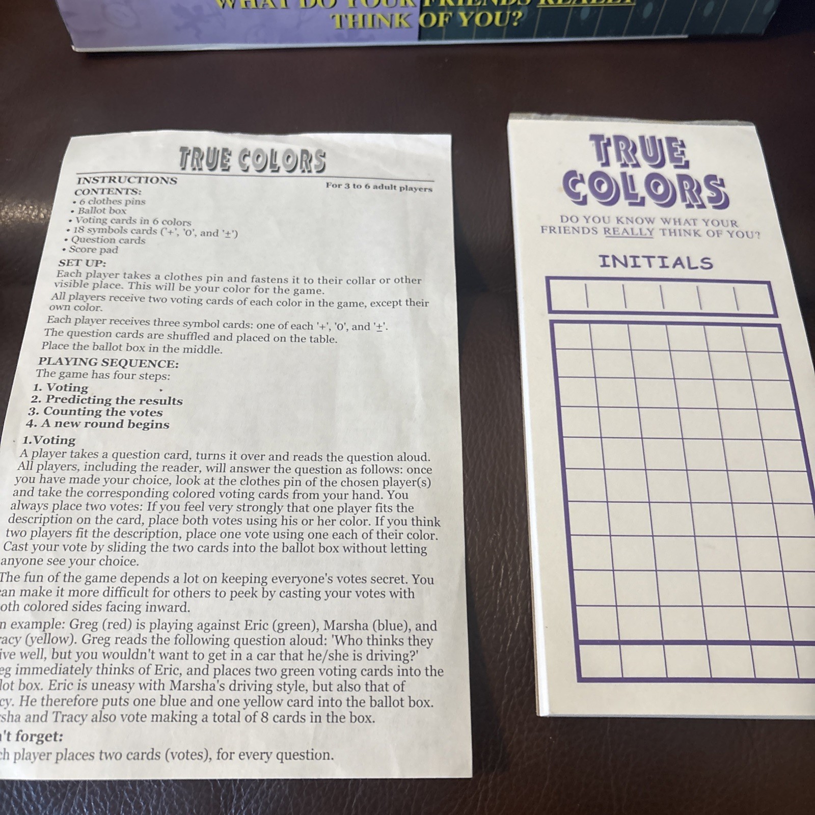 True Color Game Pressman 1999 Complete