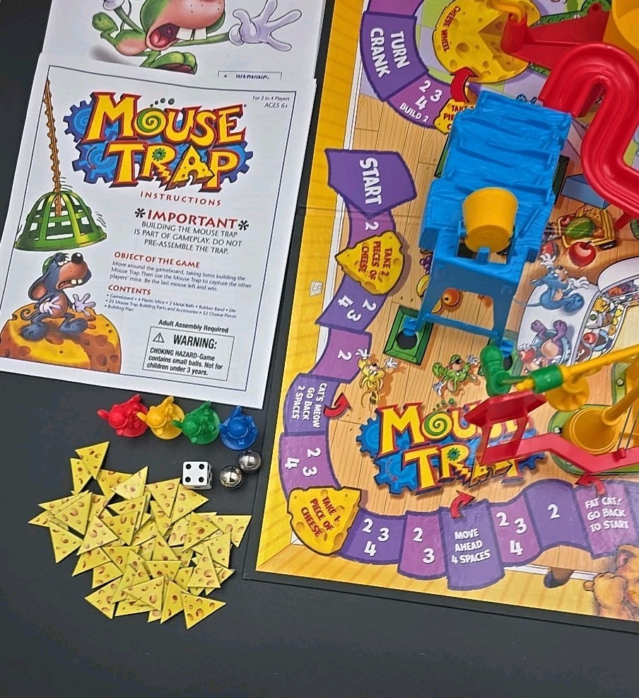 Vintage – MOUSE TRAP 100% COMPLETE – 2005 Board Game – Milton Bradley No 4657