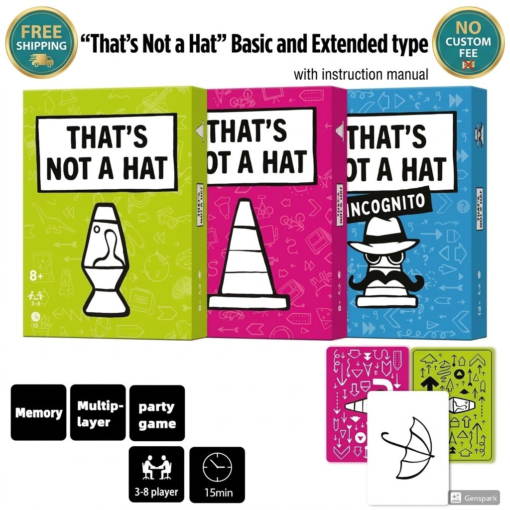 That’s Not a Hat Card Game | Fun Bluffing Memory Party Game for Family & All Age