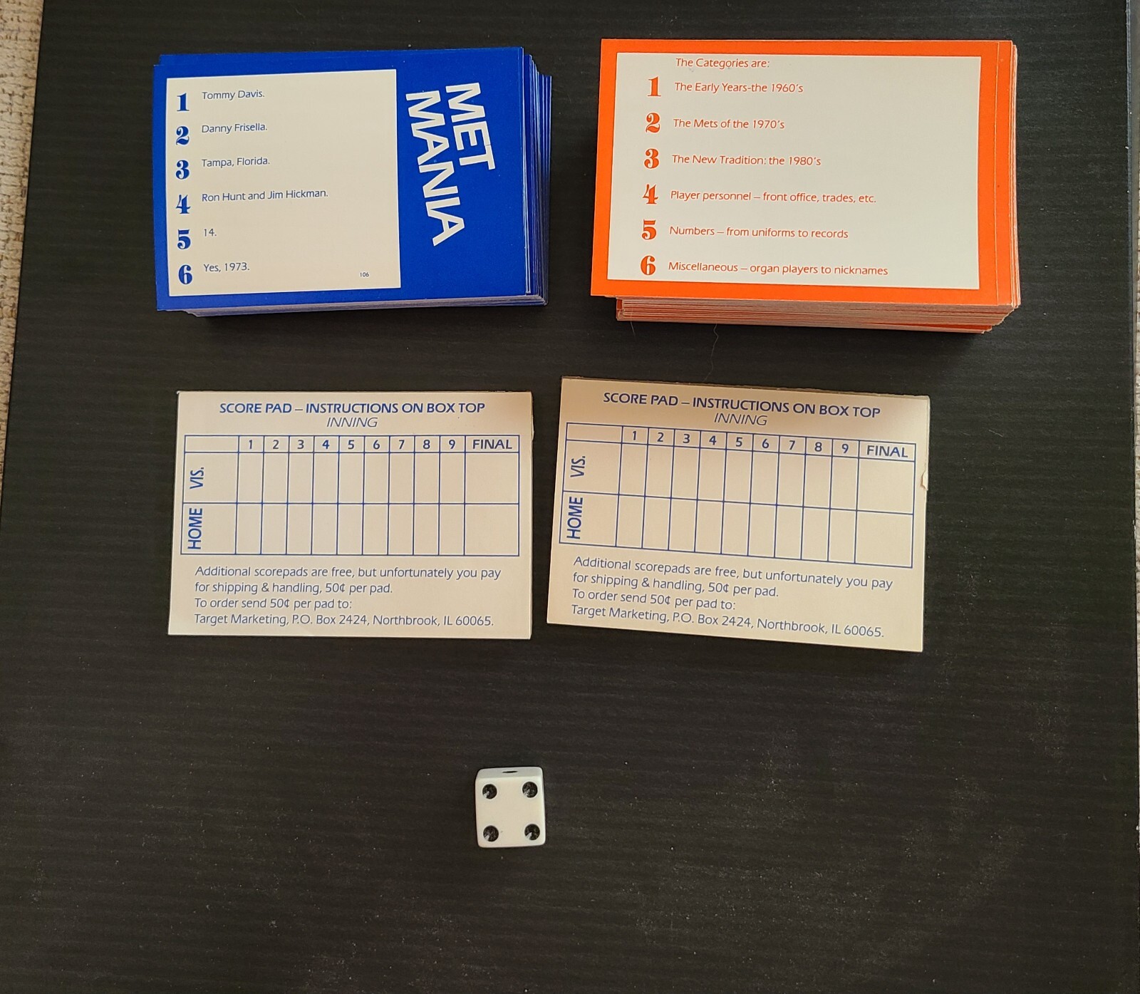 1985 Target Met Mania Die Hard Met Edition Trivia Game