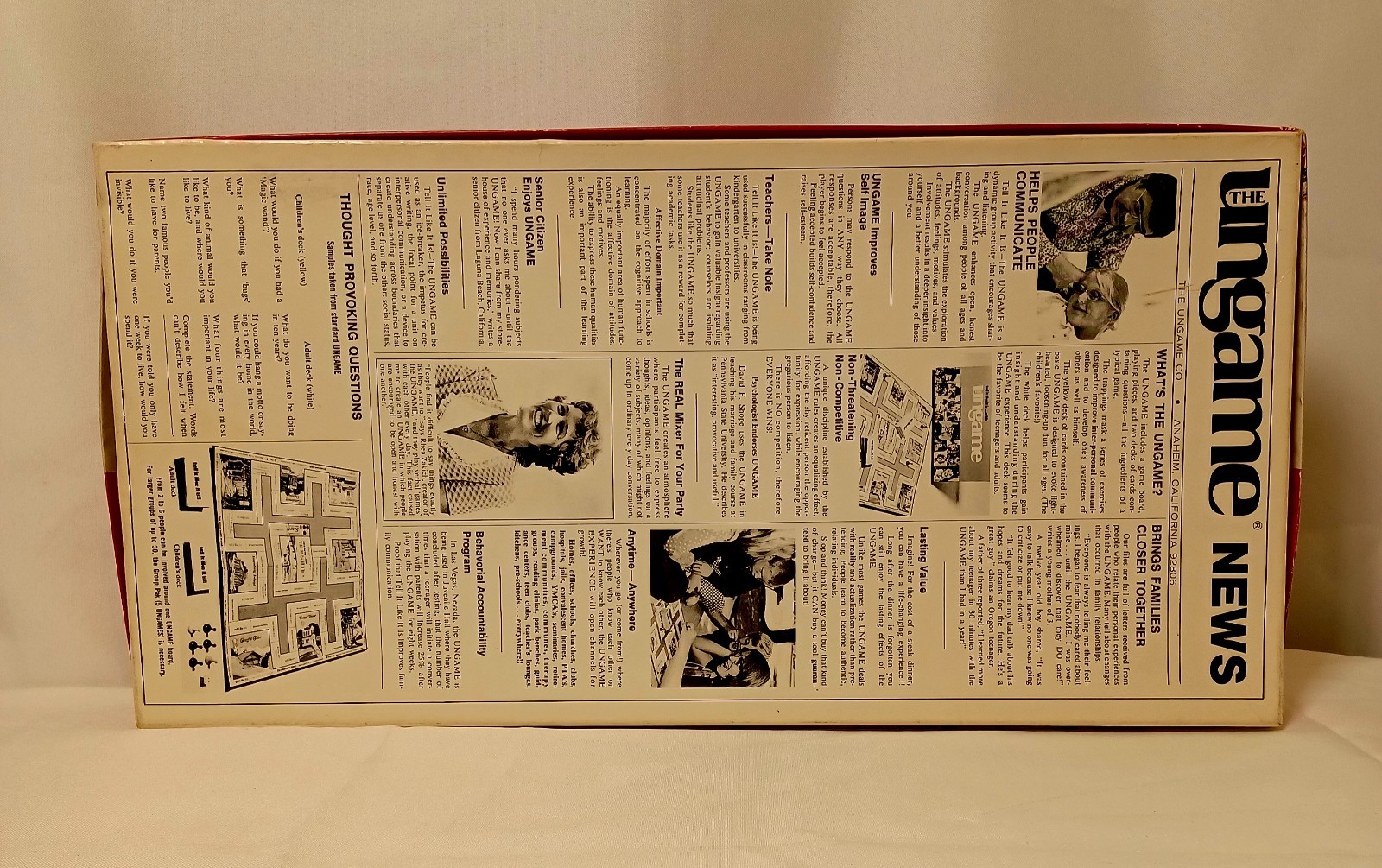 The Ungame Educational Christian Self Expression Therapy Boardgame Complete 70’s