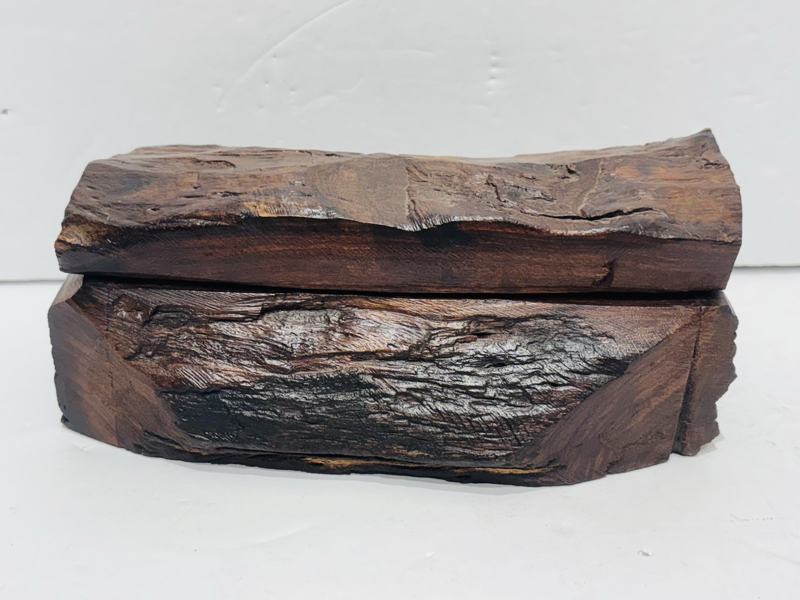 Vintage Walnut Wood Dominoes Set And Box