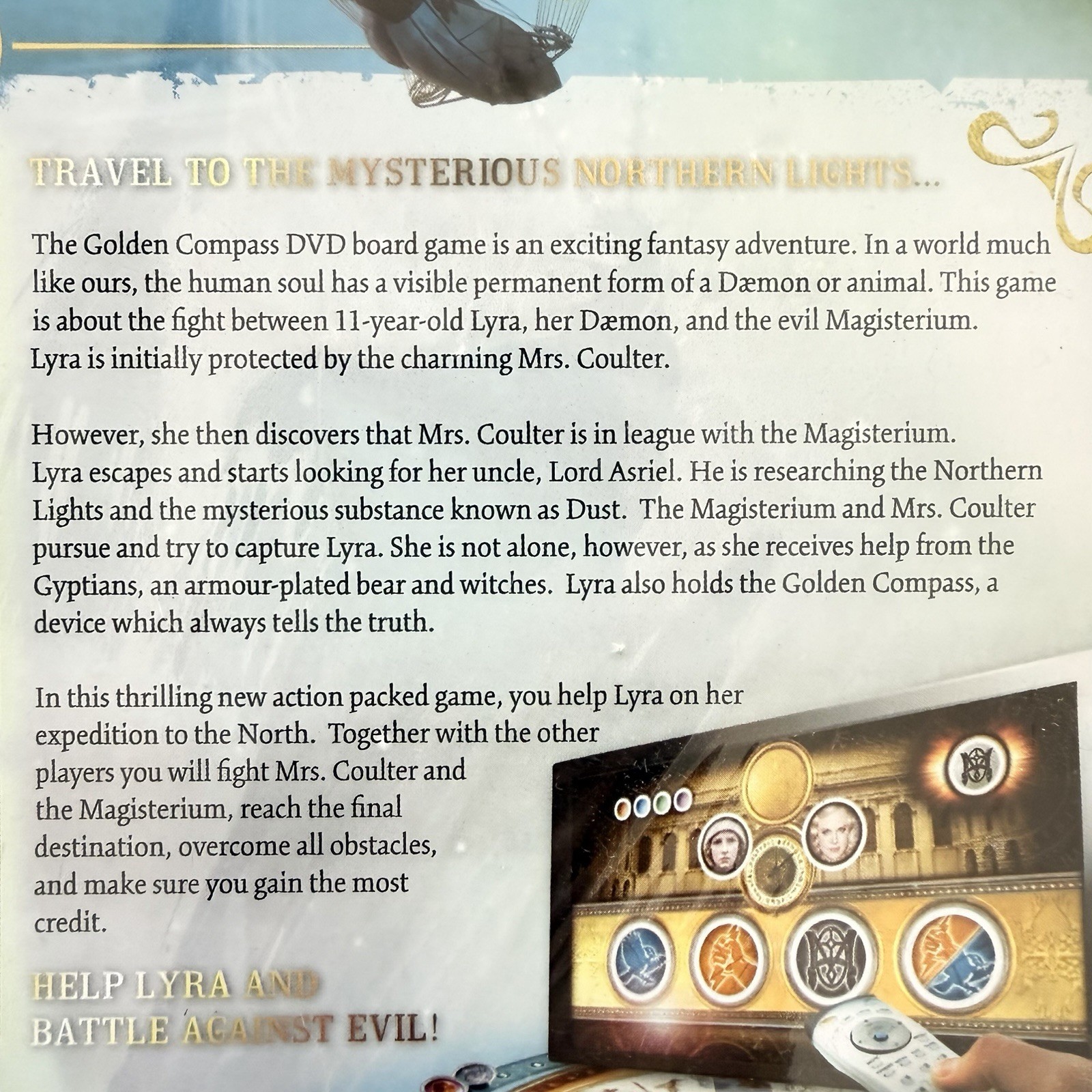 Sababa Toys The Golden Compass DVD Fantasy Board Game Complete 2 Players 10+