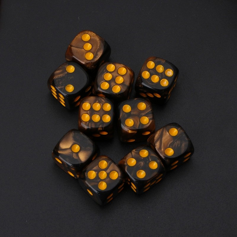10pcs Six Sided 12mm Transparent Cube Round Corner Portable Table Playing Games