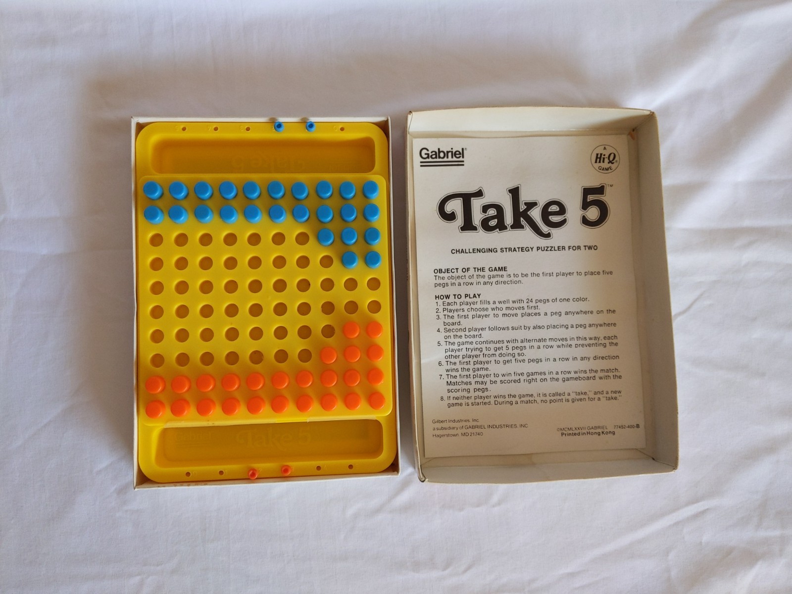 Vintage Gabriel Take 5 Challenging Strategy Puzzler For Two Hi Q Game 77452