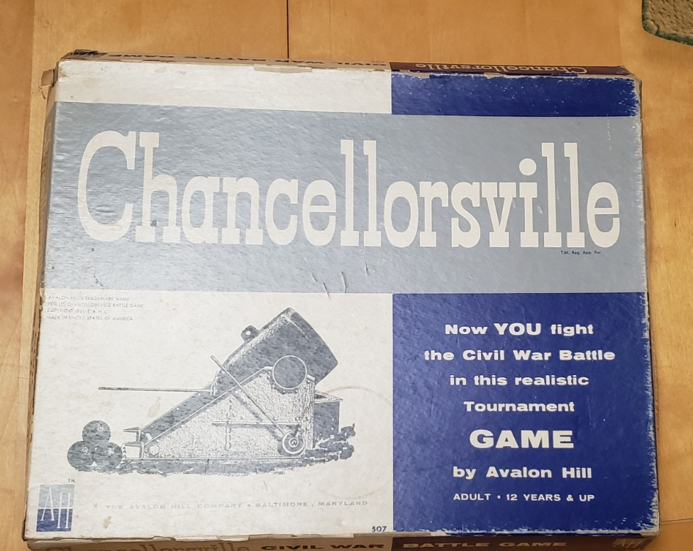 CHANCELLORSVILLE Civil War Battle Board Game, by Avalon Hill, 1961 1st Edition
