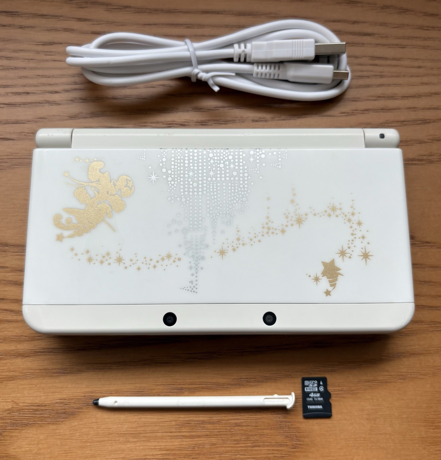 Nintendo new 3DS Disney Kisekae Plate touch pen 4GB SD card USB Ued Japanese