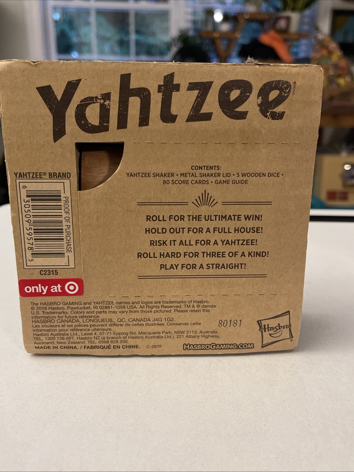 Rare HASBRO 2016 YAHTZEE Wooden 3D Box TRAVEL Edition DICE GAME Target