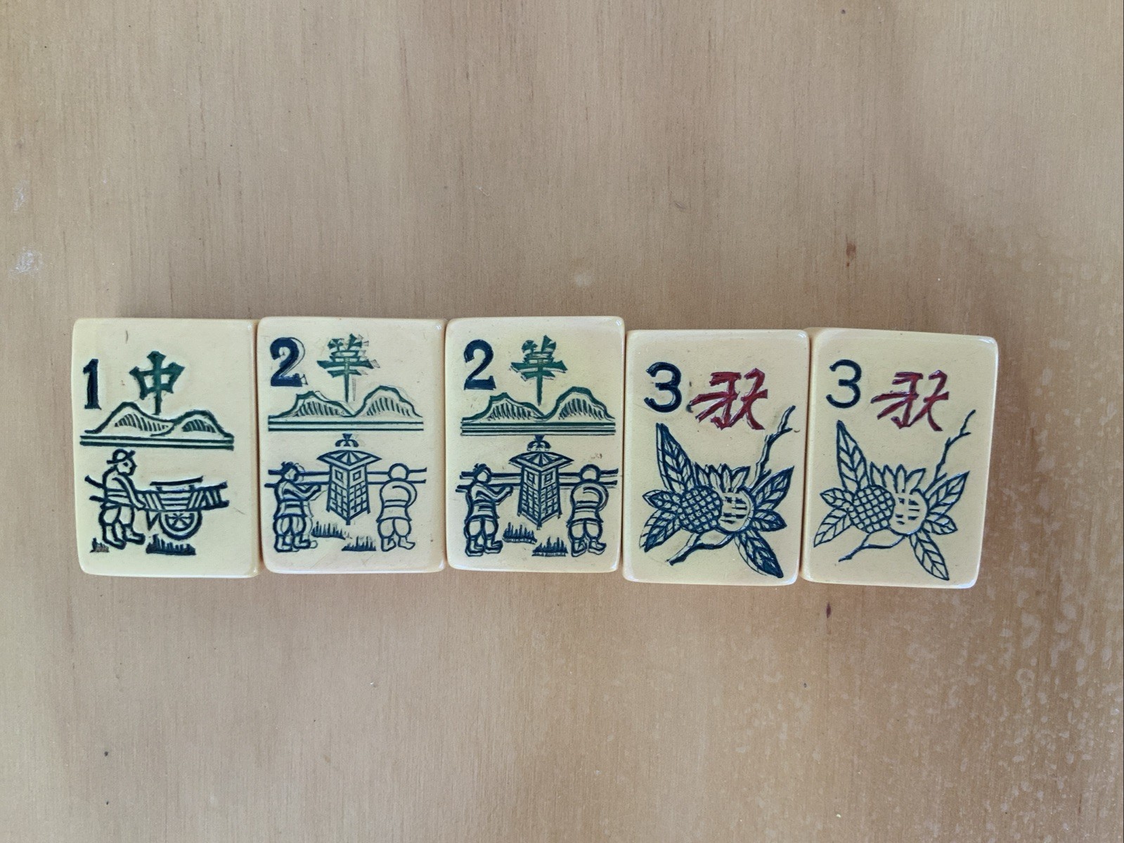 mahjong tiles Flowers