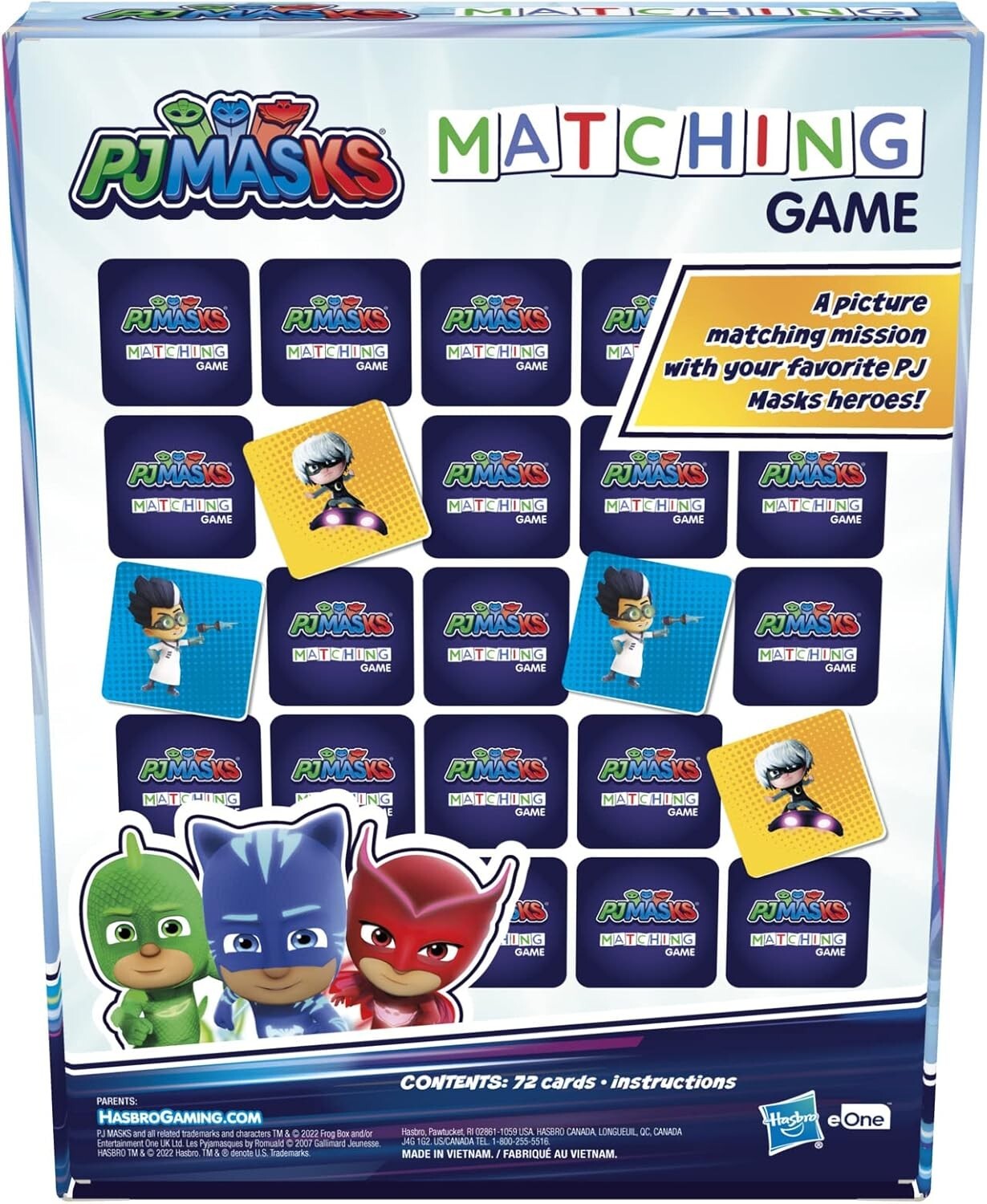 PJ Masks Hasbro Gaming Matching Game for Kids Ages 3 and Up Fun Preschool Memory