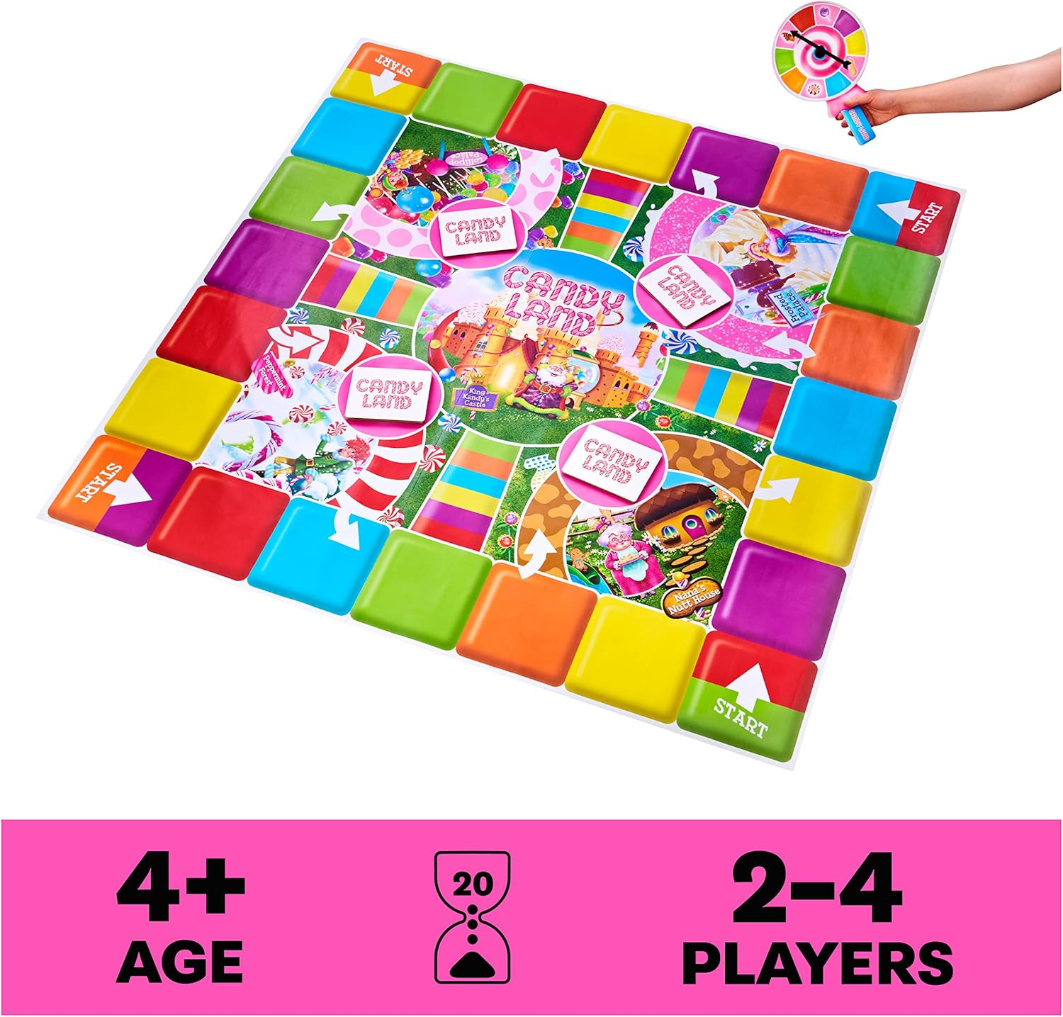 Spin Master Games, Candy Land Giant Edition, Preschool Game for Indoor & Outdoor