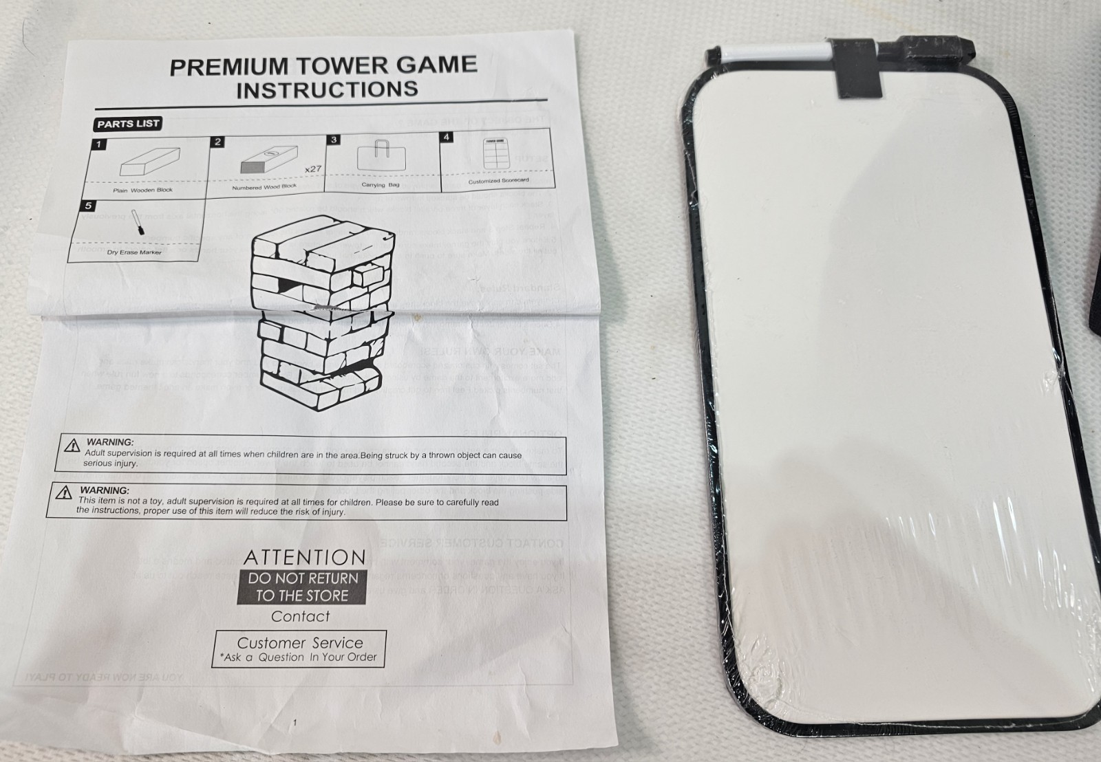 SPORT BEATS Outdoor Games Large Premium Tower Game 54 Blocks Stacking