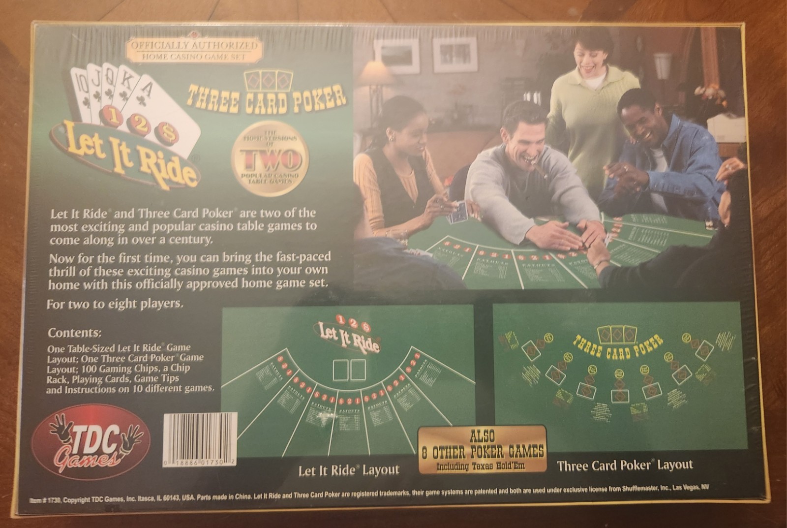 Let It Ride – Three Card Poker- Texas Hold ‘Em Home Casino Game Set NEW SEALED