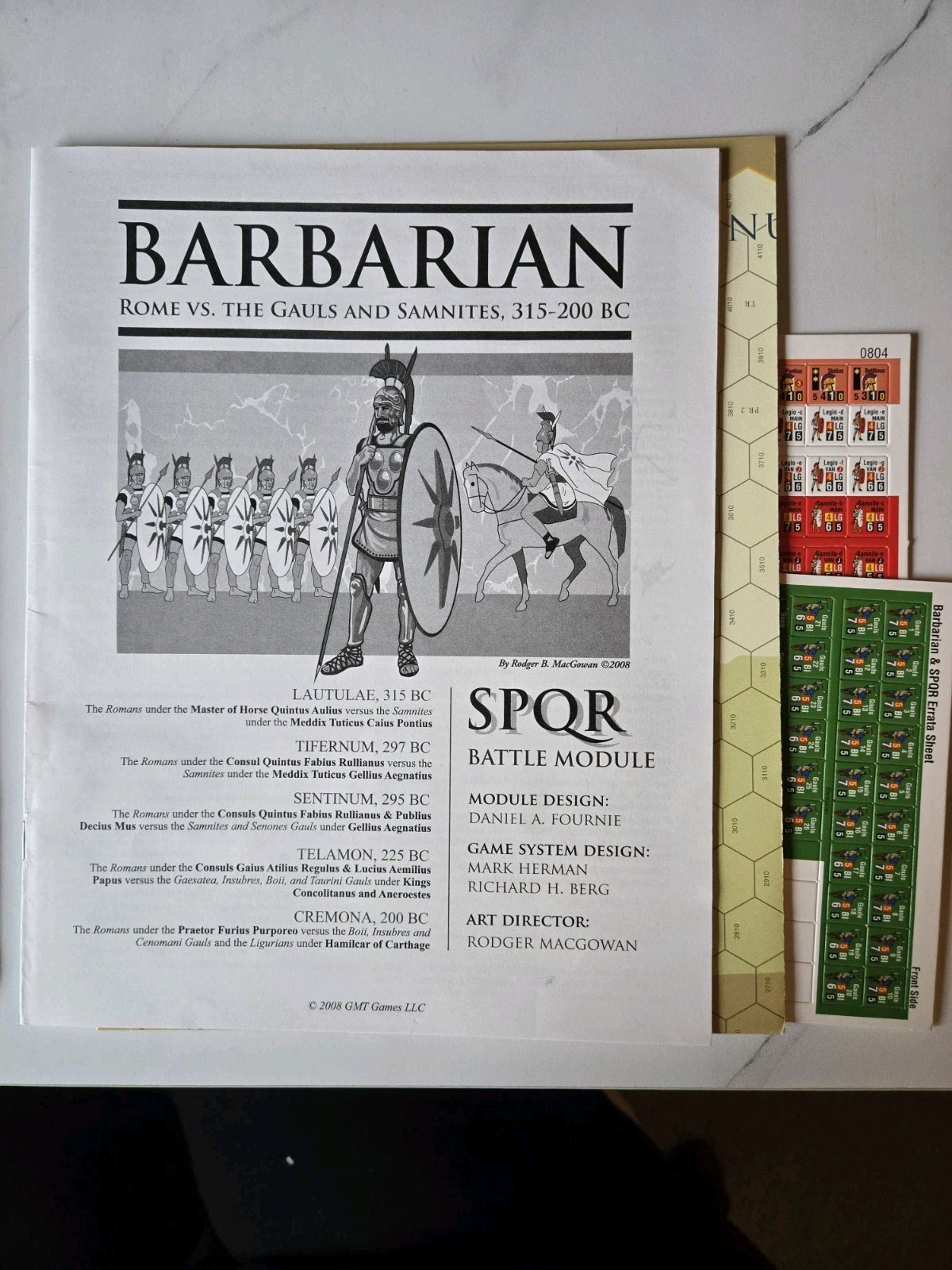 GMT Barbarian: Rome vs. The Gauls and Samnites, 315-200 BC – SPQR Battle Module