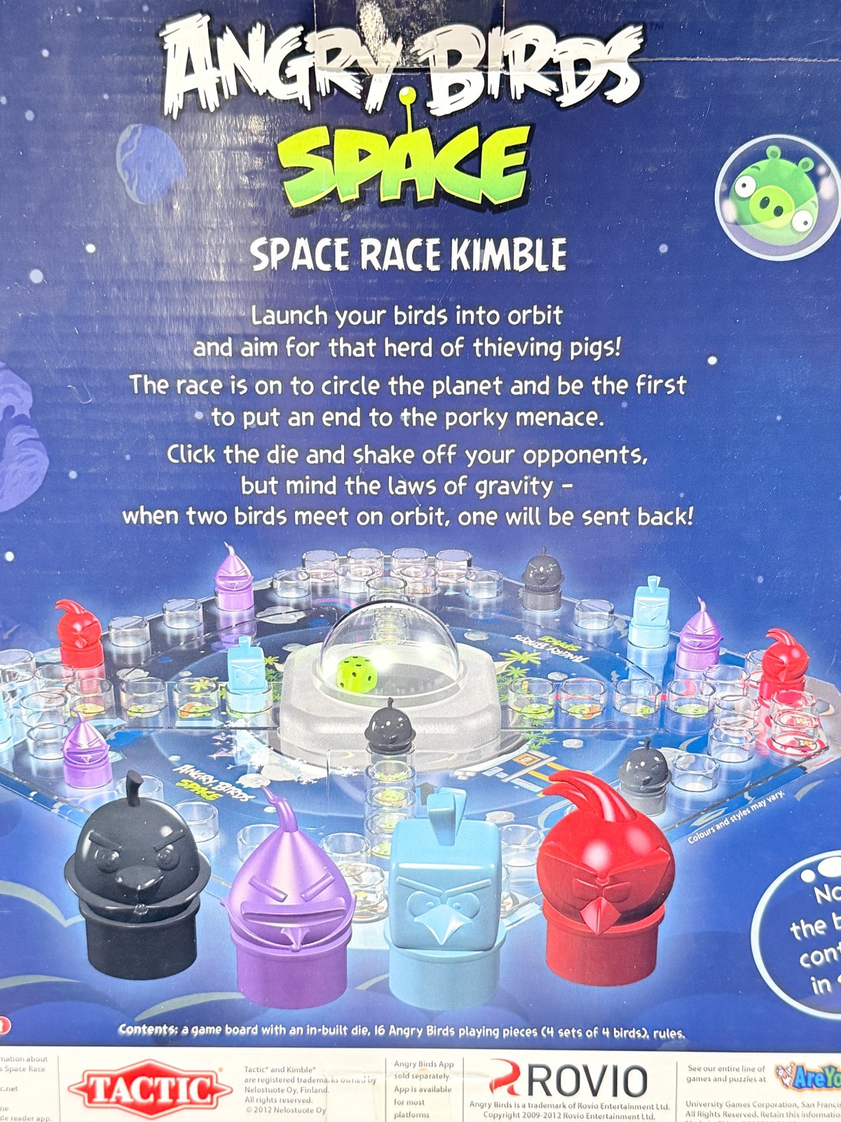 Angry Birds Space Race Kimble Pop Board Game All Pieces Complete