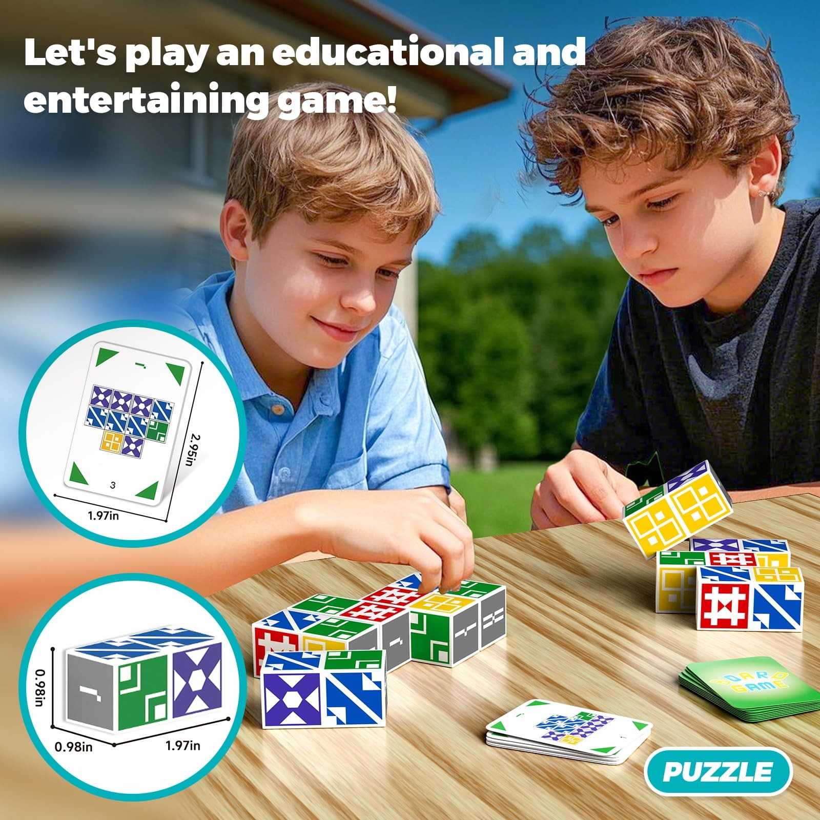 Family Matching Game for Kids & Adults, Block Puzzle Board Games for Boys & Girl